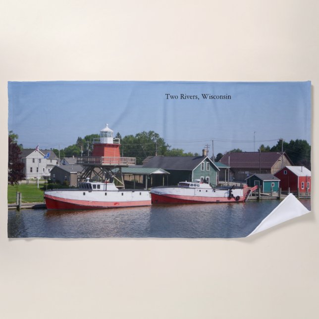 Dos ríos, toalla de playa de Wisconsin (Anverso)