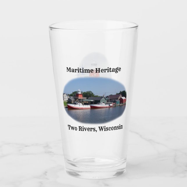 Dos ríos, vidrio de Wisconsin para beber (Anverso)