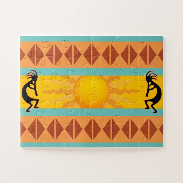 Dos rompecabezas nativos norteamericanos del suroe (Horizontal)