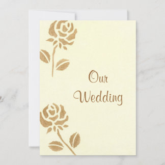 Dos rosas de oro, invitaciones a la boda de oro