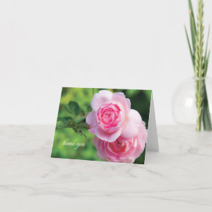 Dos rosas rosadas, gracias - Tarjeta de nota