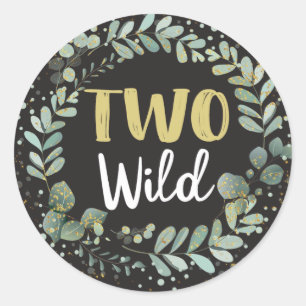 Dos salvajes Pegatinas de cumpleaños de Woodland f