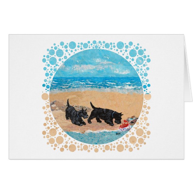Dos Scotties en la Playa (Anverso (Horizontal))