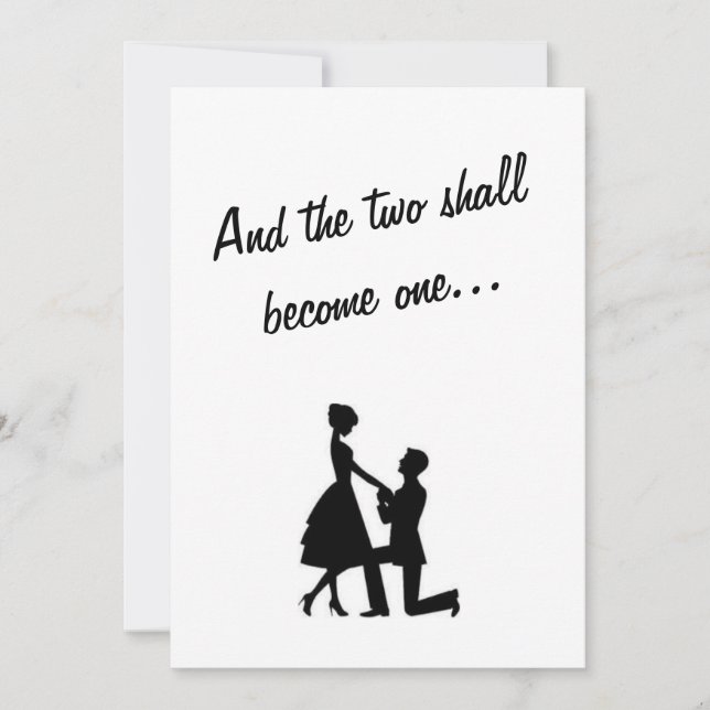 Dos se convertirán en una invitación blanco y (Anverso)