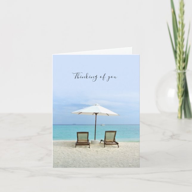 Dos Sillas de Playa Tarjetas con Texto Personaliza (Anverso)