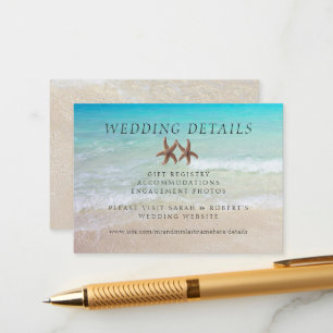 Dos Starfish Beach Wedding Details de 100 Tarjetas