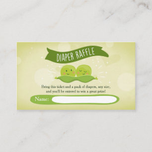Dos tarjetas Baby Shower Diaper Raffle Peas en una