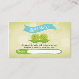 Dos tarjetas Baby Shower Diaper Raffle Peas en una
