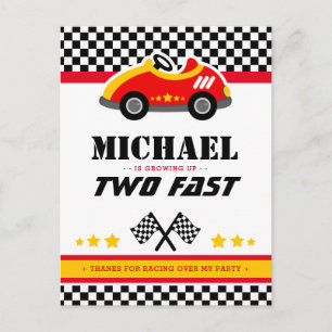 Dos tarjetas de agradecimiento de Fast Race Car