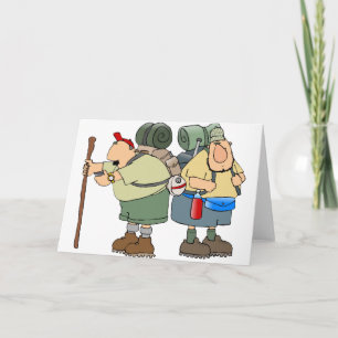 Dos tarjetas de felicitación para excursionistas