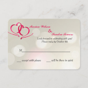 Dos tarjetas de respuesta unidas de corazón