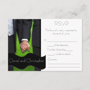 Dos tarjetas RSVP de matrimonio gay Personalizado 