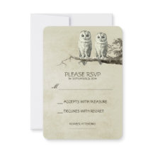 DOS TARJETAS RUSTICAS RSVP DE WOODLAND DE BIENESTA
