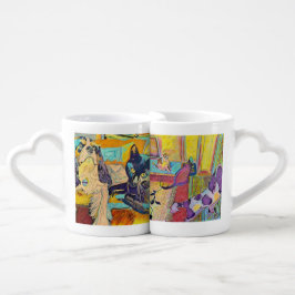 Dos tazas de café para amantes de los animales