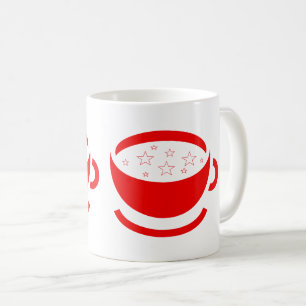 Dos tazas de café rojas con estrellas