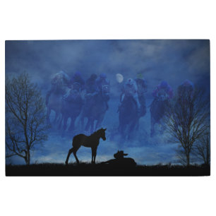 Dos Thoroughbred Racehorse Fool Arte Pared Metaliz