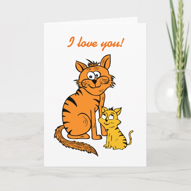 dos tigres adorables, tarjeta de San Valentín. (Anverso)