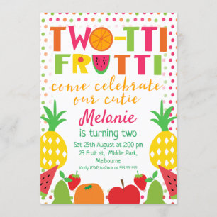 Dos-tii Fruit Come Celebrar la invitación de cumpl