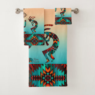 Dos toallas de baño de Kokopelli para el suroeste