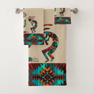 Dos toallas de baño de Kokopelli para el suroeste