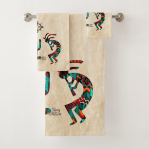 Dos toallas de baño de Kokopelli para el suroeste