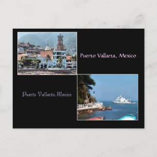 dos tomas de la postal de Puerto Vallarta
