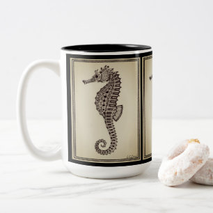 Dos-tono del "Seahorse" 15 onzas. taza alta