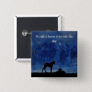 Dos Toroughbred Racehorse Fool Botón Pin