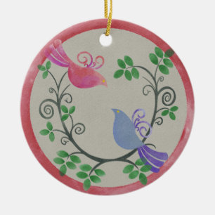 Dos tortugas palomas adorno navideño