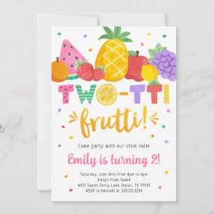Dos tti Frutti Invitación de cumpleaños Fiesta Tut