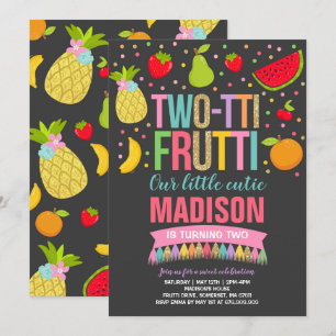 Dos-tti Frutti Party Invitación Segunda Fiesta de