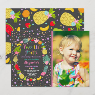 Dos-tti Frutti Party Invitación Segunda Fiesta de 