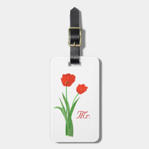 Dos Tulipanes Rojos Personalizados Sr. Etiquetas d