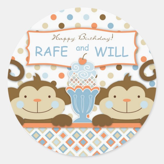 Dos veces el Pegatina de los chicos graciosos (Anverso)