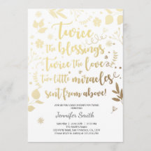 Dos veces la invitación a Baby Shower Bendiciones 