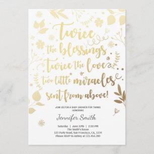 Dos veces la invitación a Baby Shower Bendiciones 