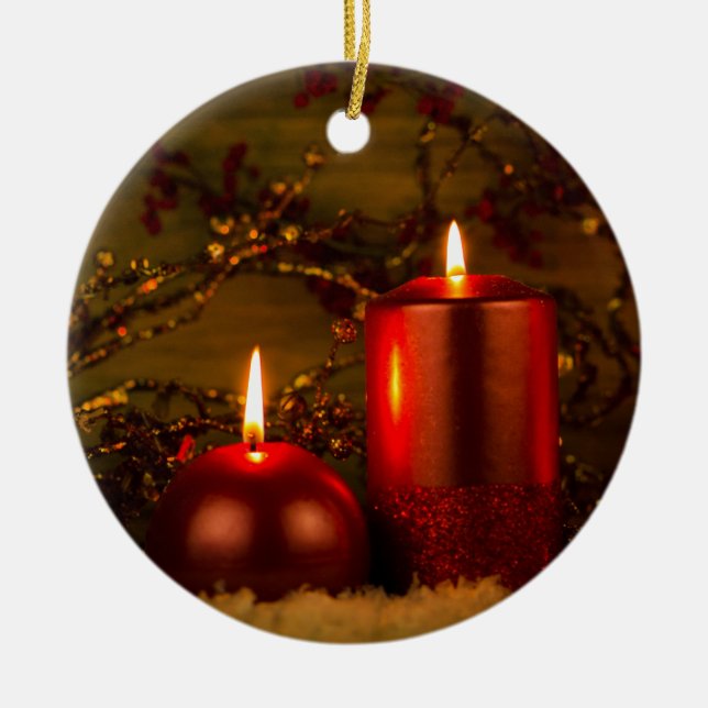 Dos velas de decoración del navidad (Frente)
