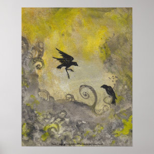 Dos viajes sobre el Poster de arte abstracto amari