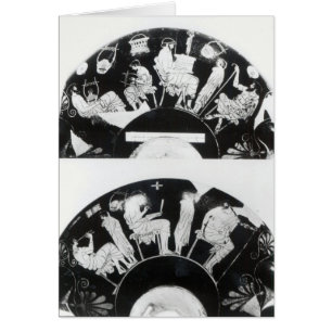 Dos vistas de una rojo-figura taza del ático