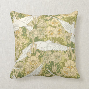 Dosis blancas de estilo Art Nouveau con almohada d
