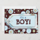 Dots azules Etiqueta Boy Invitación Baby Shower (Reverso)