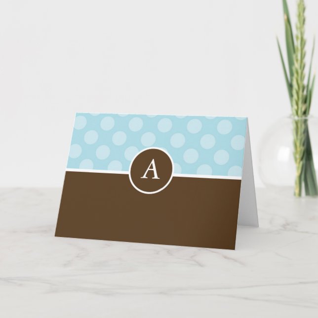 Dots de polka monogramados Notecards (Anverso)