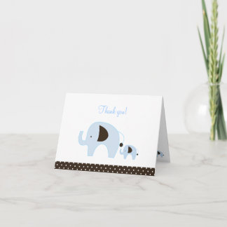 Dottie Blue Elephant Folded Gracias notas