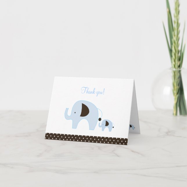 Dottie Blue Elephant Folded Gracias notas (Anverso)