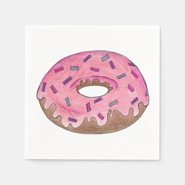 Douglas rosadas de Donut con servilleta de rociado (Anverso)