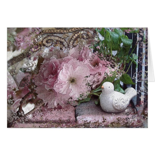 Dove con tarjeta de flores (Anverso (Horizontal))