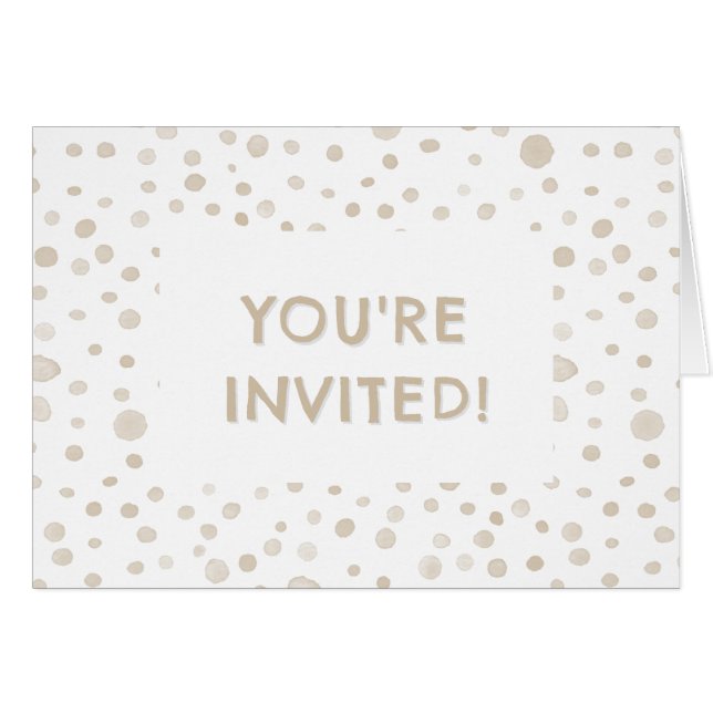 Dove Confetti Watercolor Dots Birthday Invite (Anverso (Horizontal))