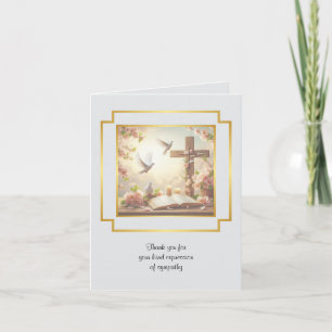 Dove Cross Sympathy Gracias Tarjeta de notas dobla