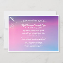 Dove European Style Death Invitación Card