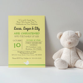 Dove on Branch Invitación a la Navidad Amarillo